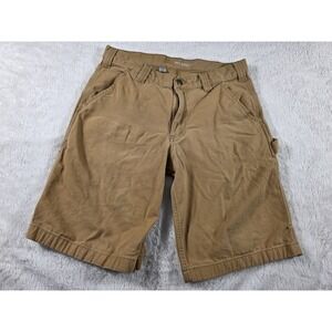 Carhartt Relaxed Fit Shorts 32x10 Tan Carpenter Utility Work‎ Gorp Distressed